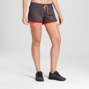 c9 Champion Layered Run Shorts Gray Coral